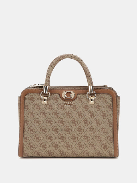 GUESS - Sac à main Orlina - logo 4G - Beige multi sportium store