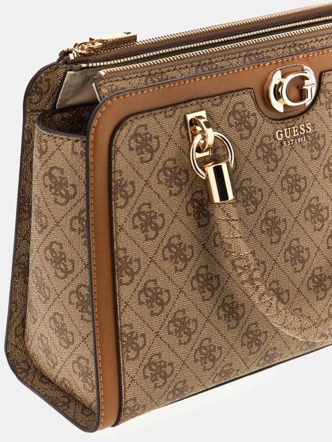 GUESS - Sac à main Orlina - logo 4G - Beige multi sportium store