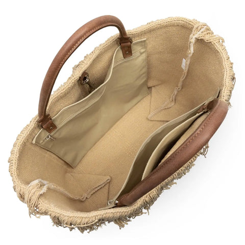 LANCASTER - Sac Cabas Porté Épaule - CONSCIENT RÉEL - Beige - sportium store